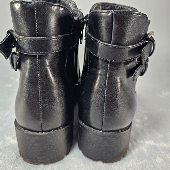 Elditas Women's Black Ankle Booties Size 9M Shelly Side Zip Block Heel - Picture 4 of 6